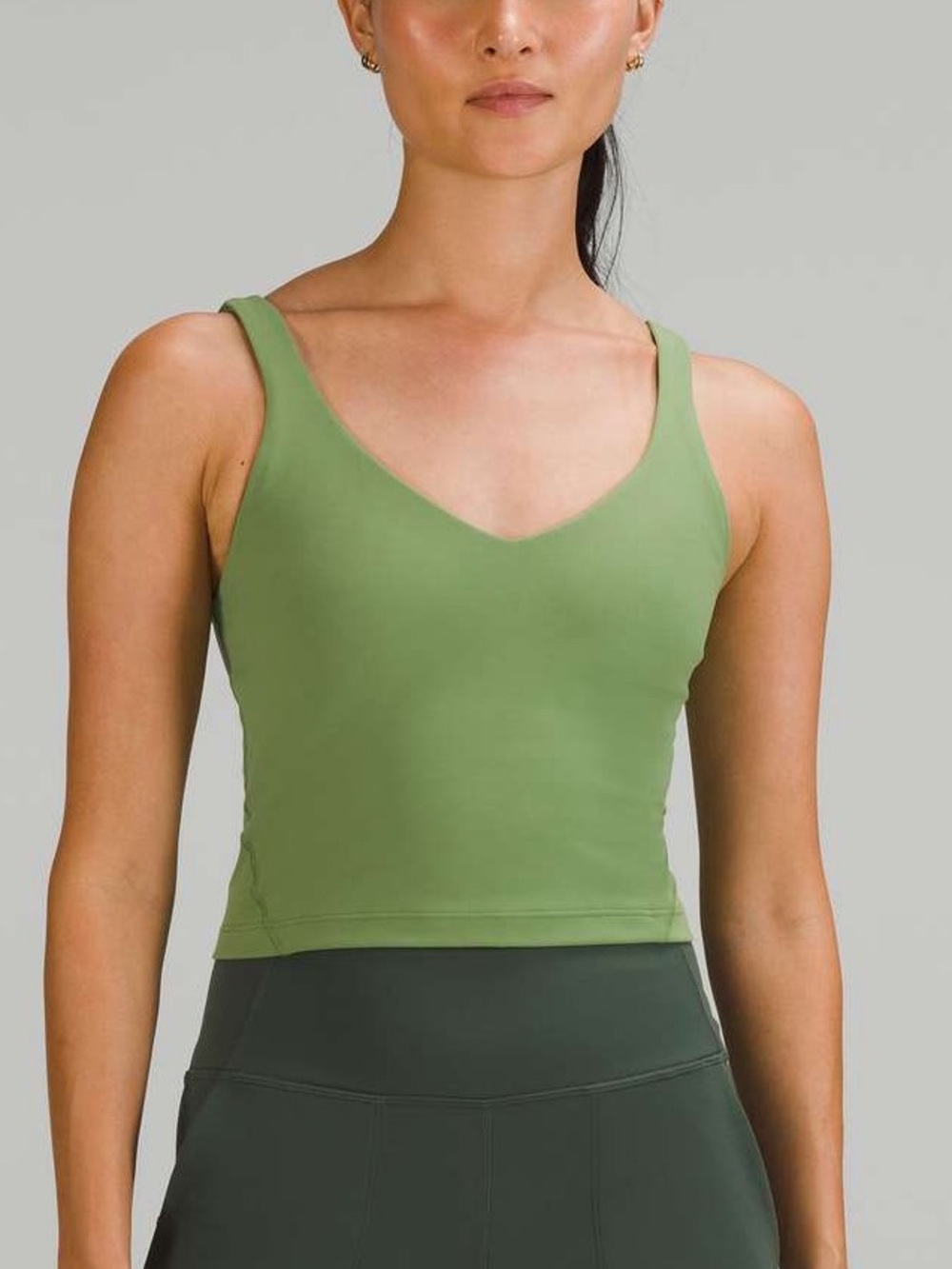 lululemon athletica Green V-Neck Tank Top